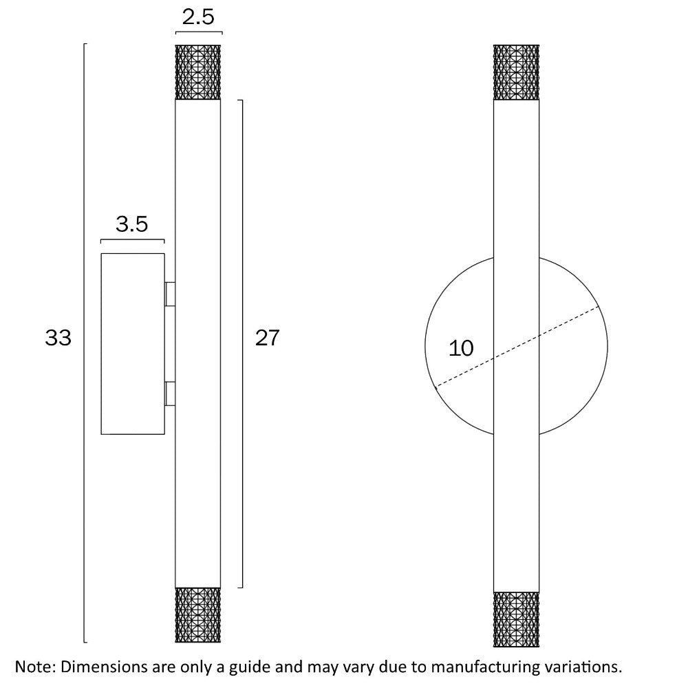 Buy Up / Down Wall Lights Australia MILAZO Up &  Down Wall 2 Lights Gold 3000K - MILAZO WB2-GD3K