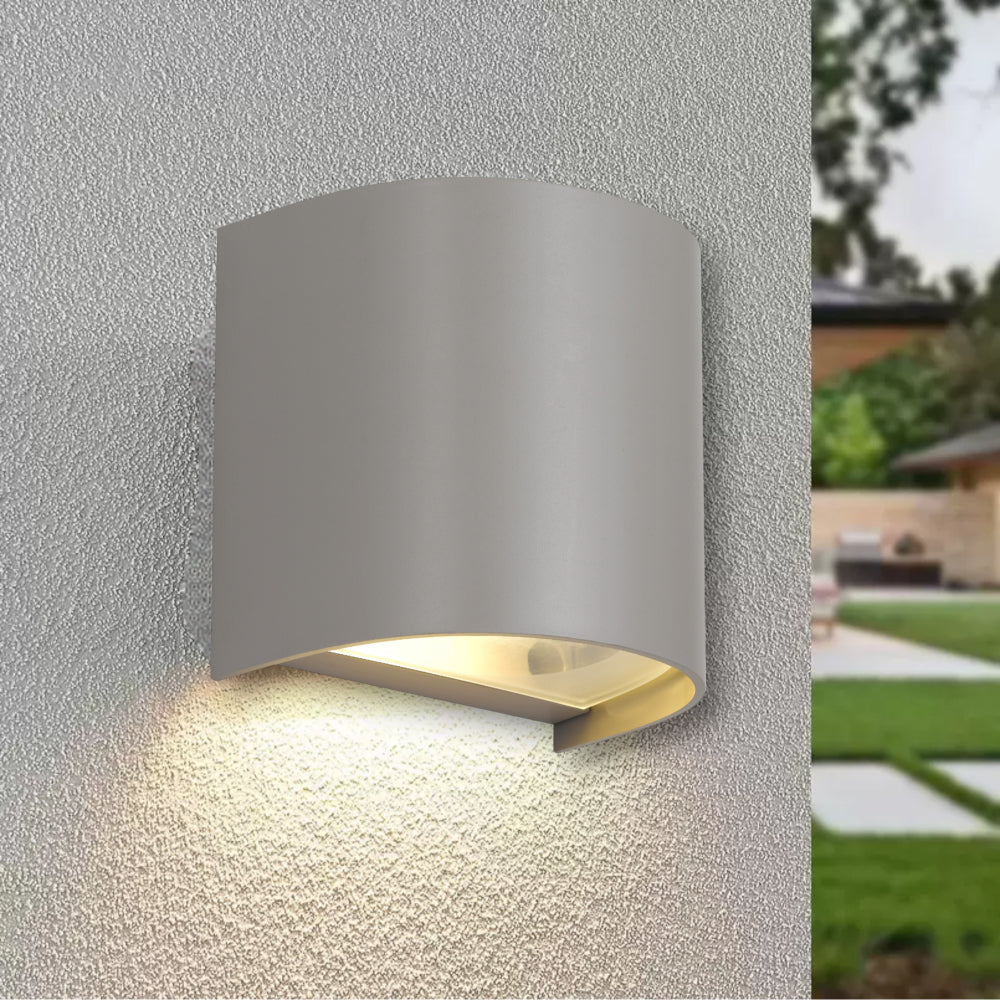 Miro Polycarbonate Single Exterior Wall Light Grey - MIRO EX1-GY