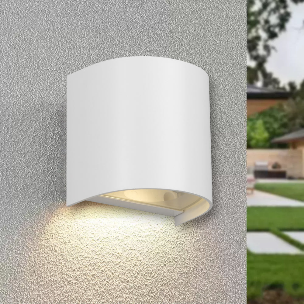Miro Polycarbonate Single Exterior Wall Light White - MIRO EX1-WH