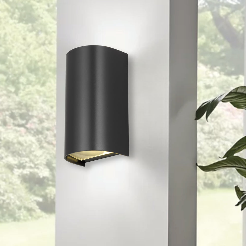 Miro Polycarbonate Up & Down Exterior Wall Light Black - MIRO EX2-BK