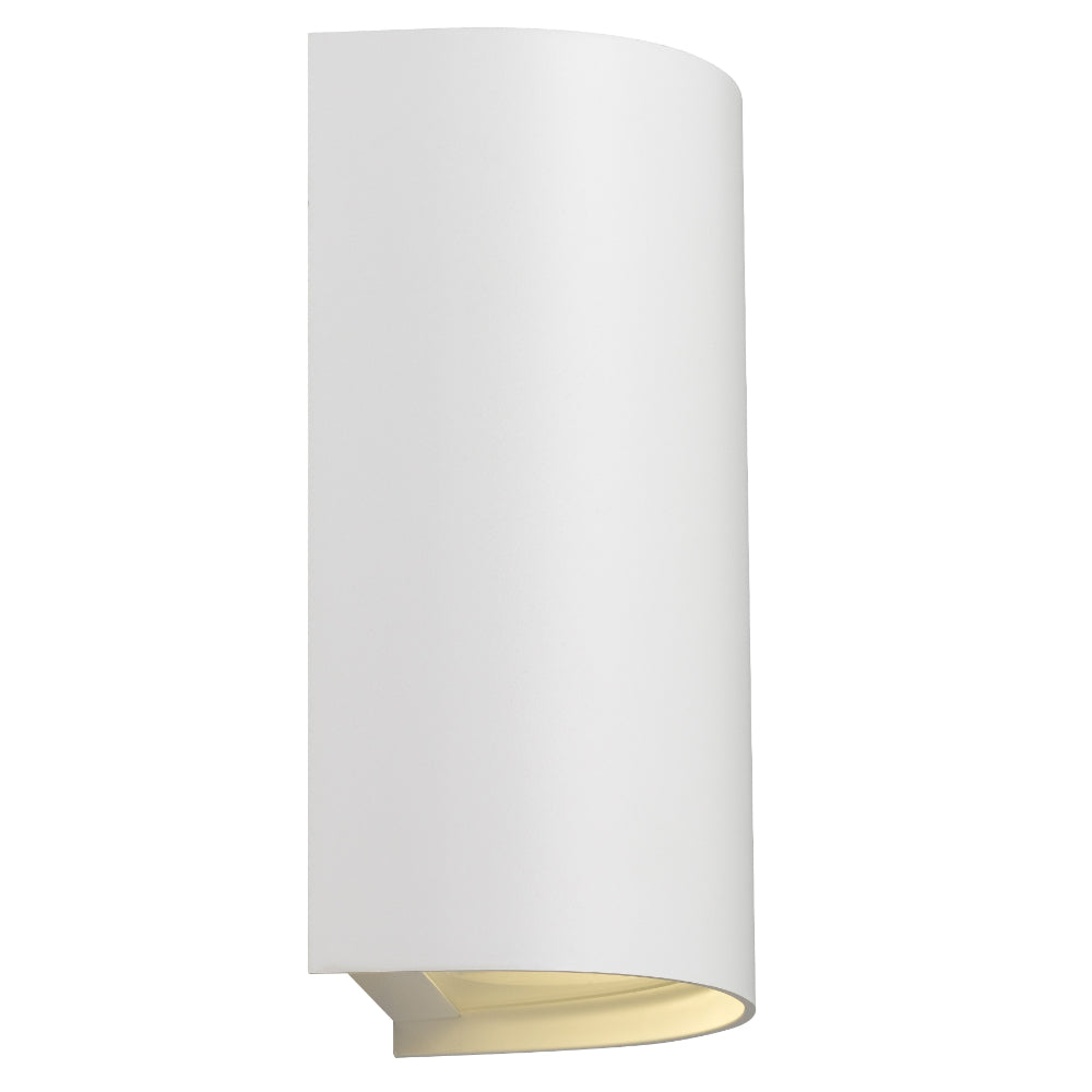 Miro Polycarbonate Up & Down Exterior Wall Light White - MIRO EX2-WH