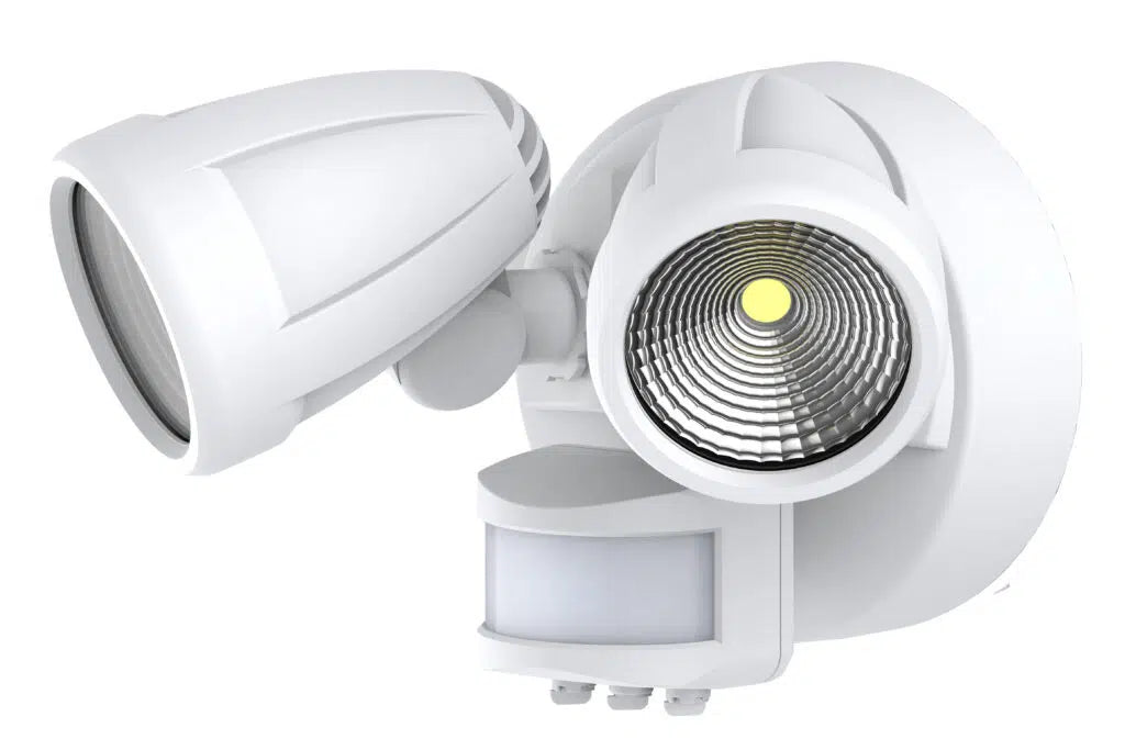 Bandit LED Security Wall Light Double Head 24W TRI Color White Without Sensor - MLXB3452W