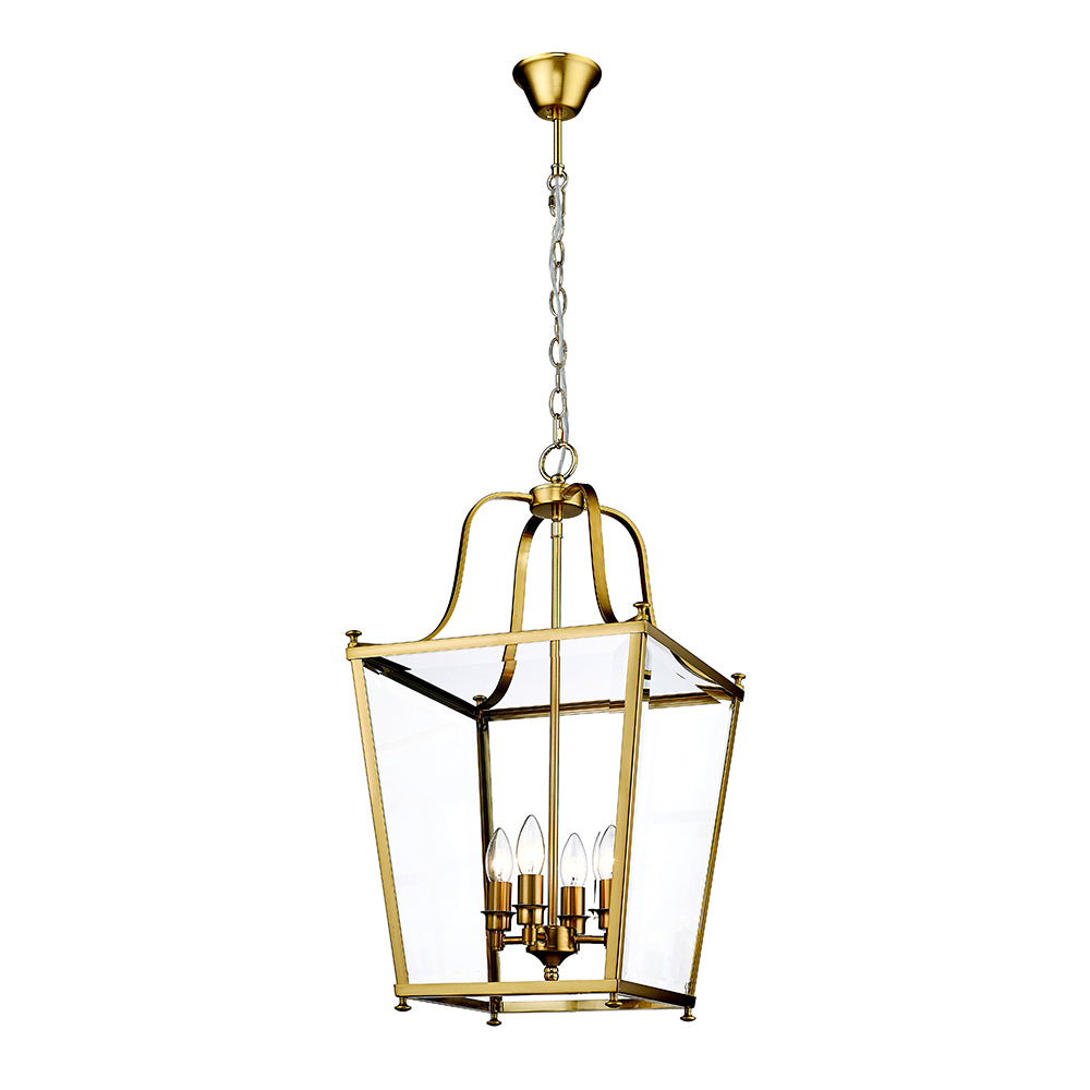 Montana Ceiling Lantern 4 Lights Satin Brass Aluminium - 1000650