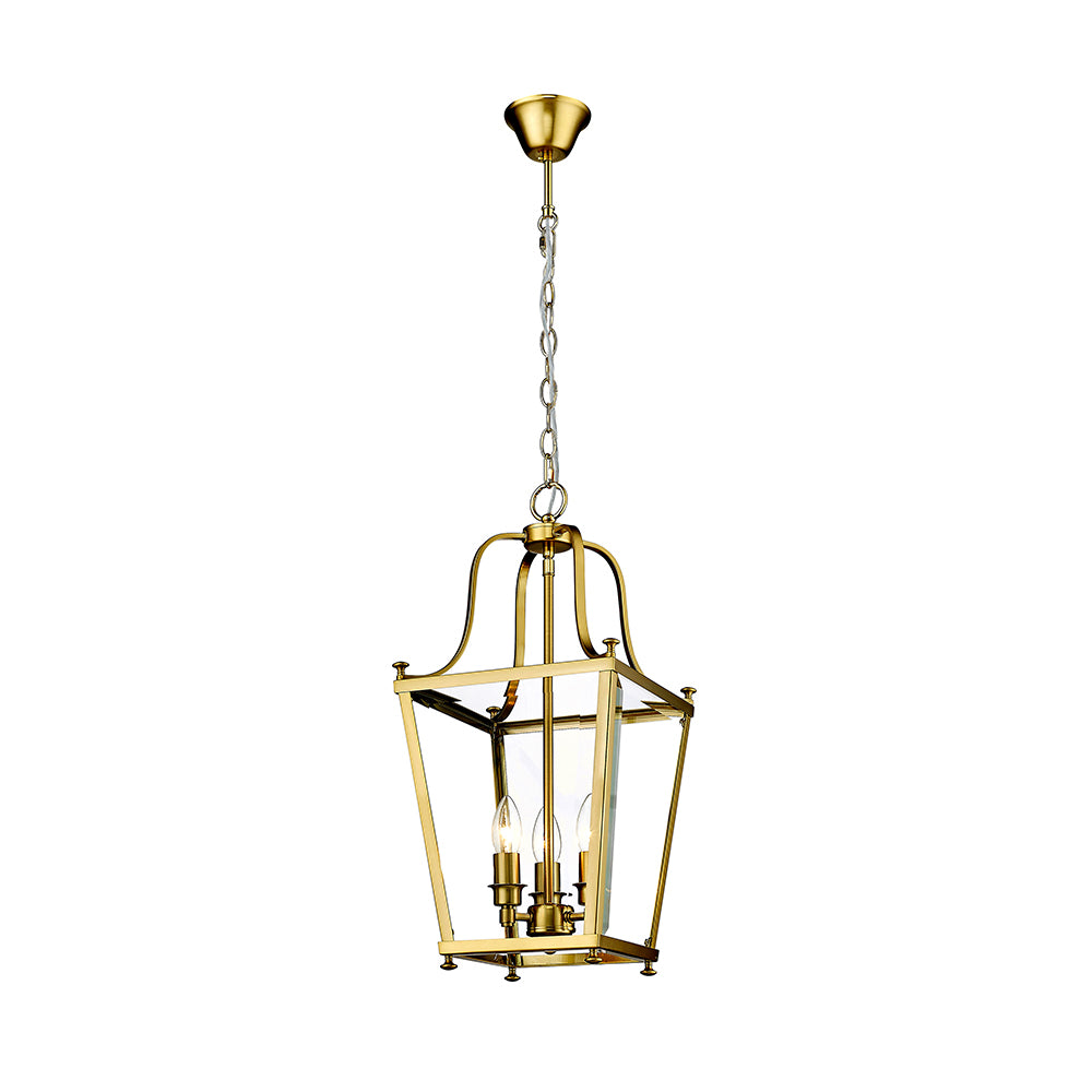 Montana Ceiling Lantern 3 Lights Satin Brass Aluminium - 1000651