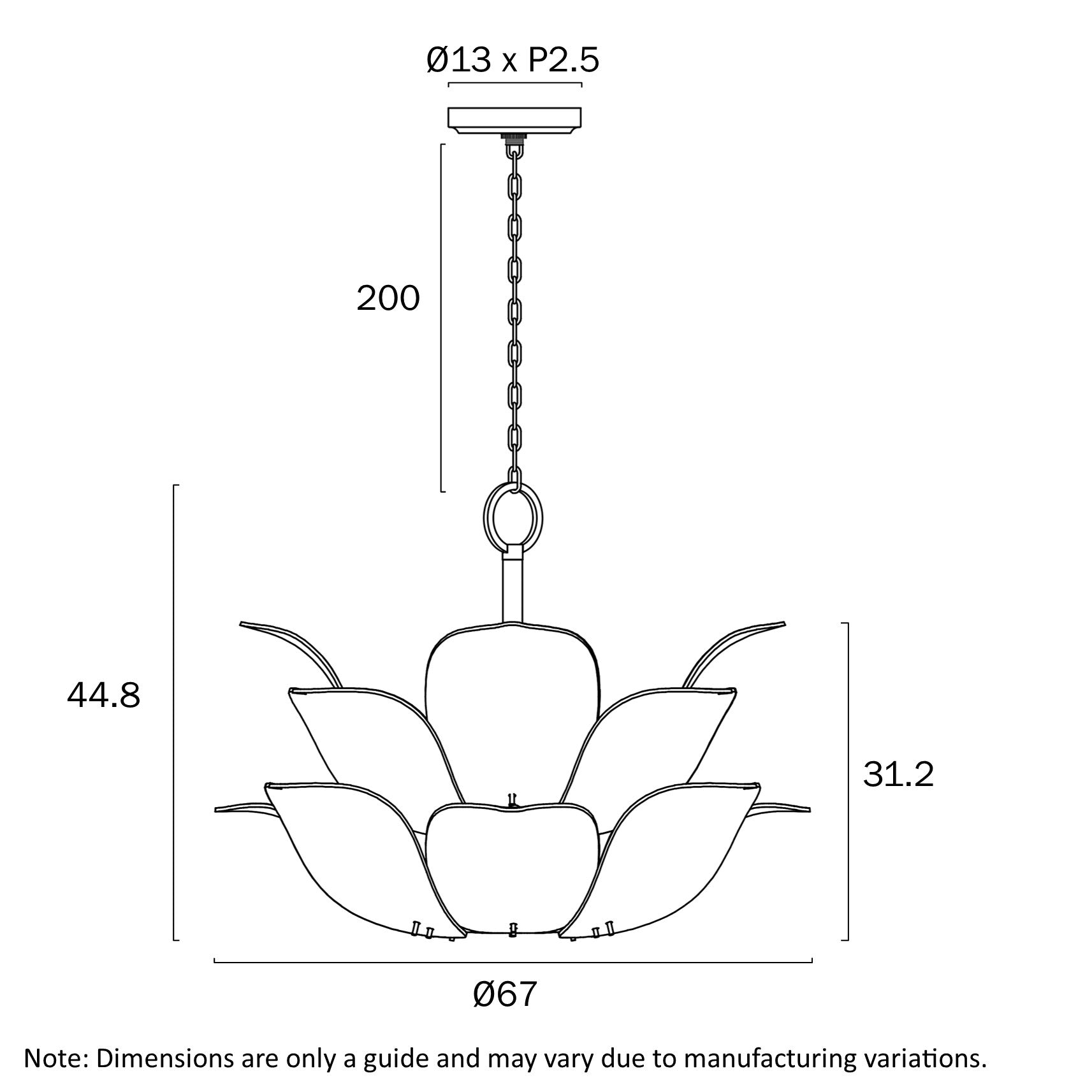 Monte 8 Light Pendant Light Brass & Frost - MONTE PE8-BRS