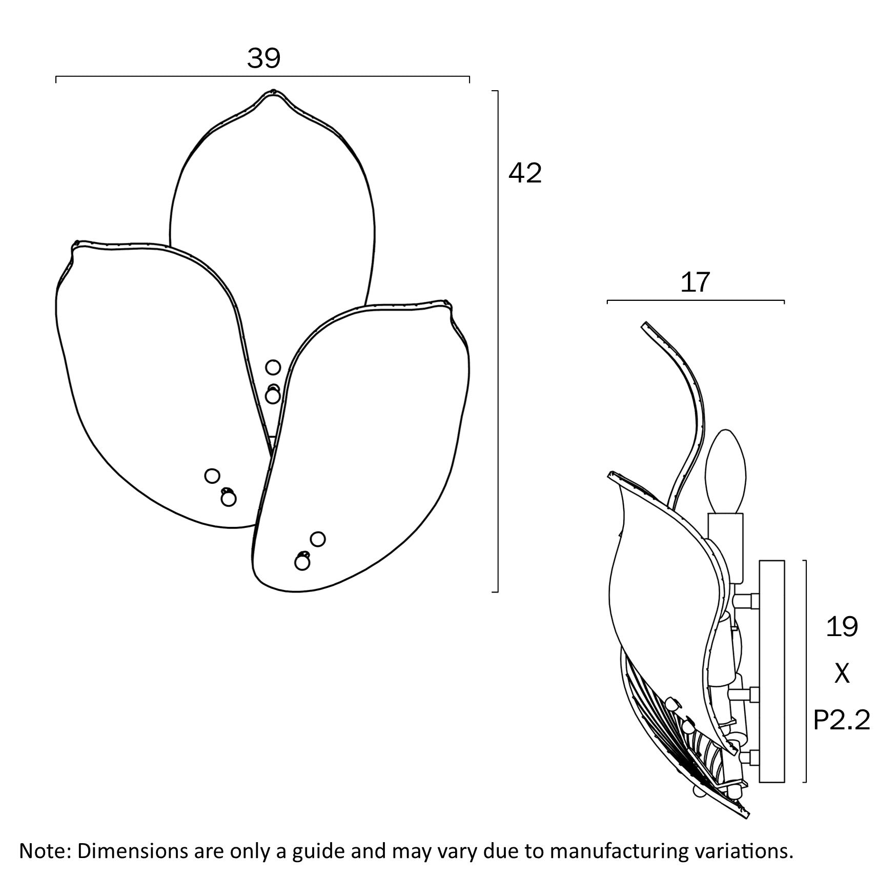 Monte 3 Light Wall Light Brass & Frost - MONTE WB3-BRS