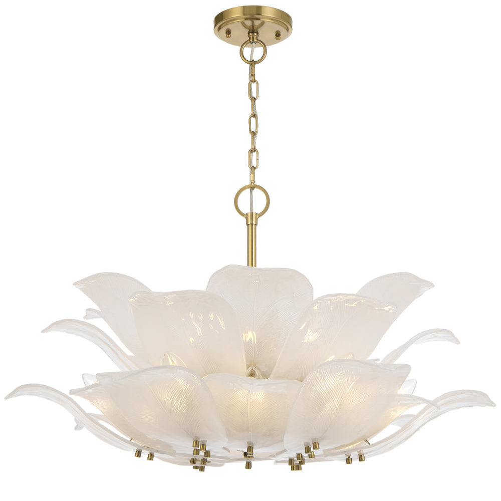 Monte 12 Light Pendant Light Brass & Frost - MONTE PE12-BRS