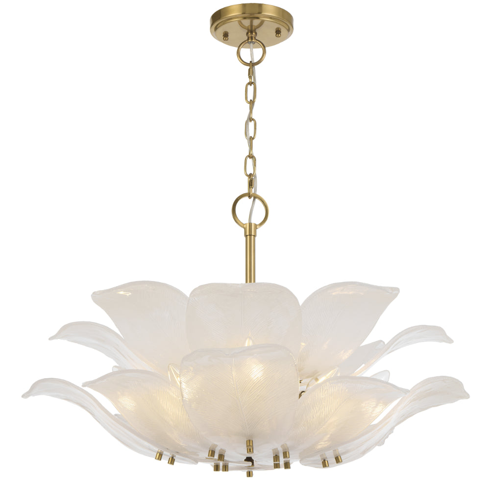 Monte 8 Light Pendant Light Brass & Frost - MONTE PE8-BRS