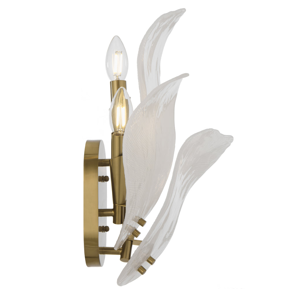 Monte 3 Light Wall Light Brass & Frost - MONTE WB3-BRS