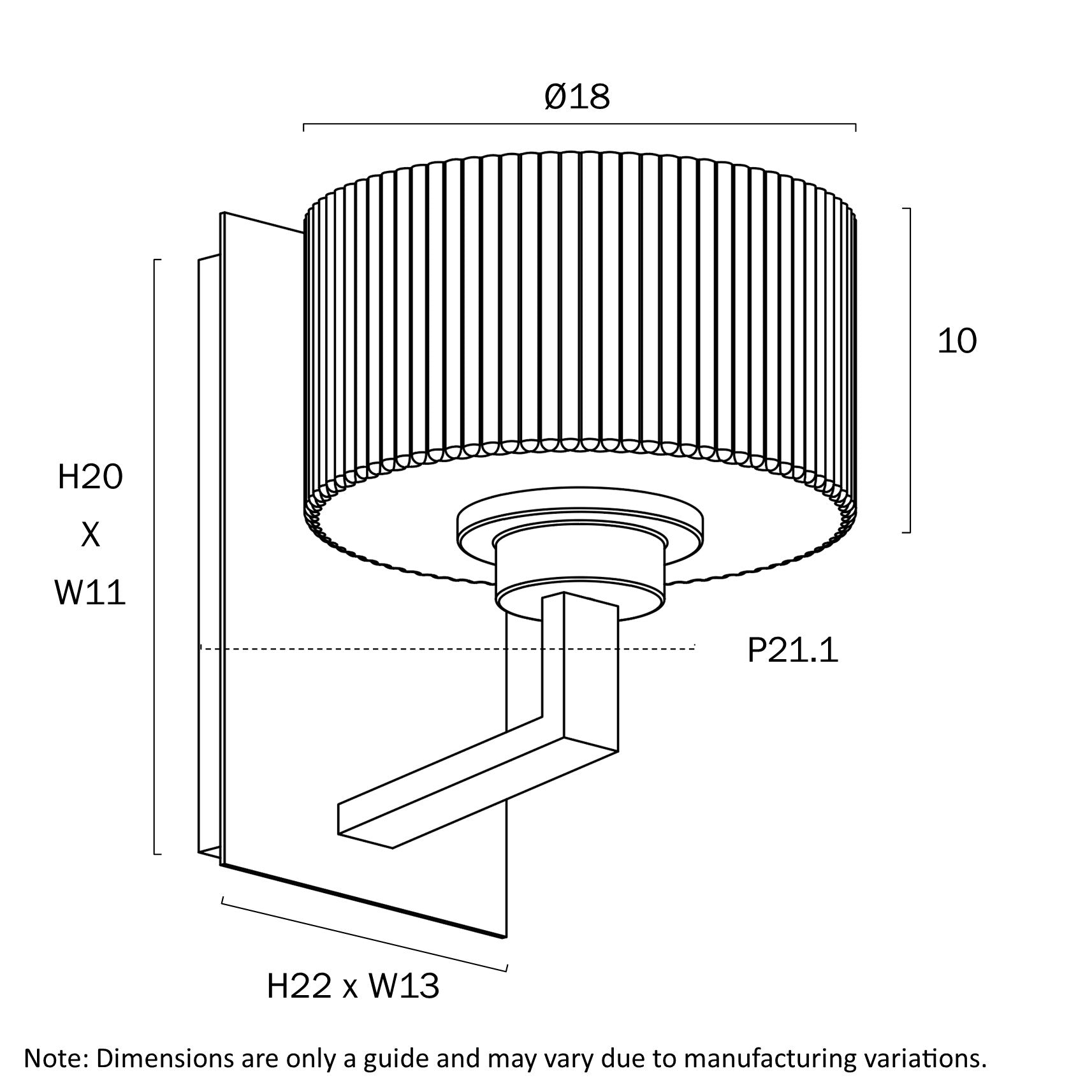 Moreno II Wall Light Black - MORENO2 WB-BK