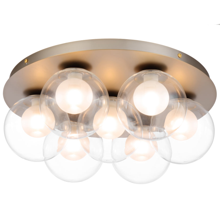 Mosari 7 Light Flush Mount Light Gold Matt & Clear Opal - MOSARI CTC7-GD