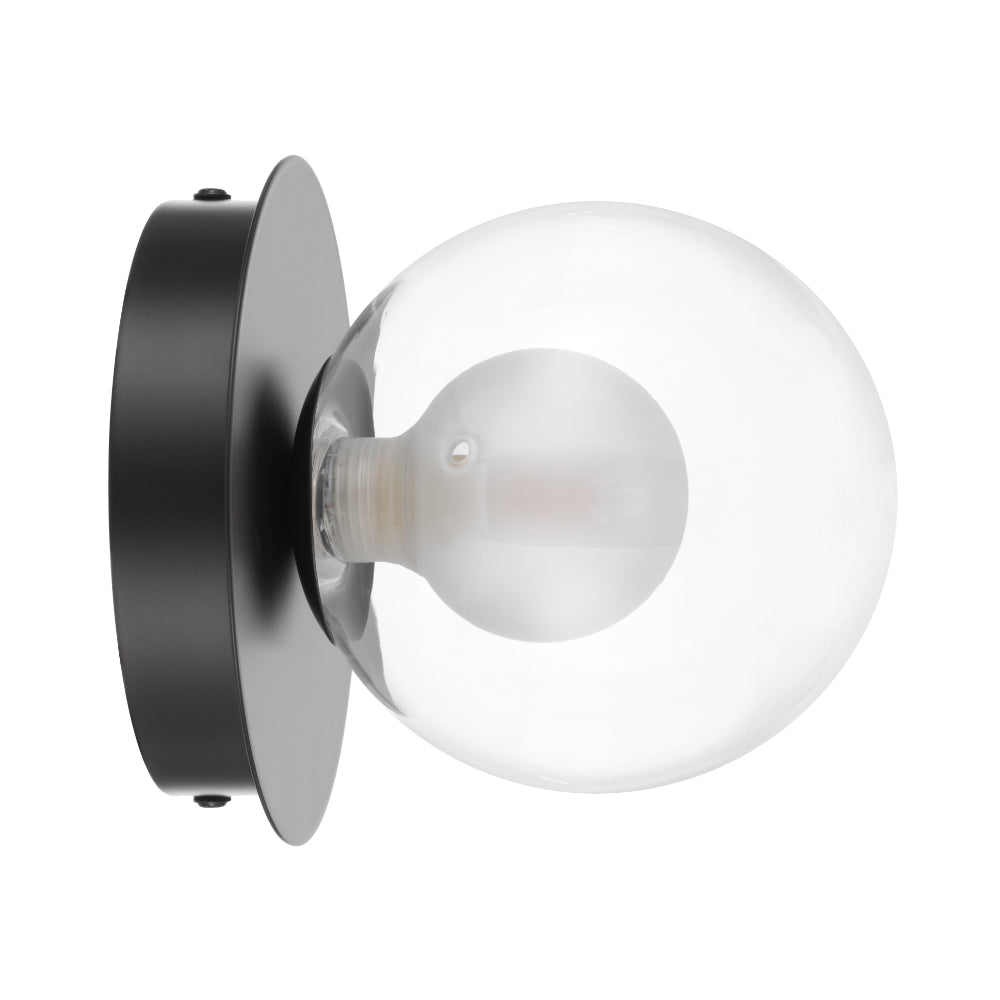 Mosari Wall Light Black Matt & Clear Opal - MOSARI WB-BK