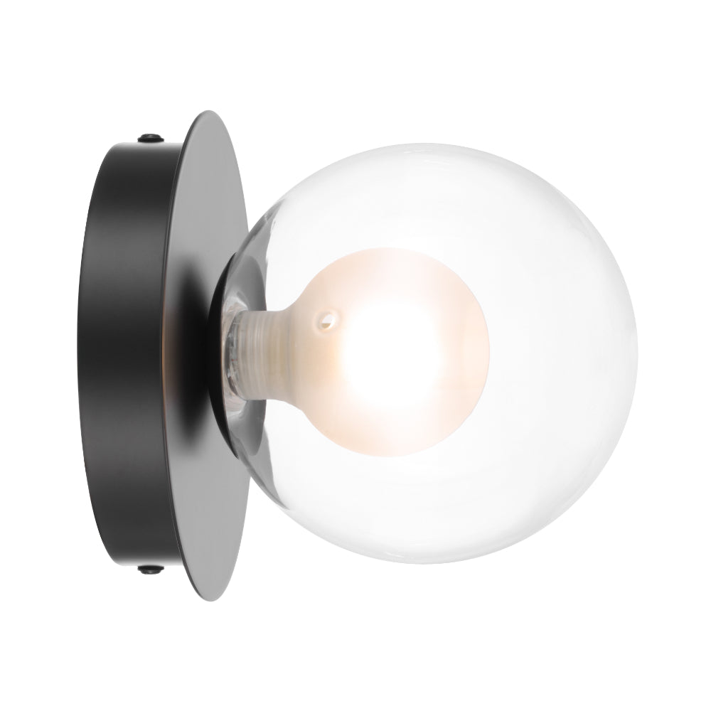 Mosari Wall Light Black Matt & Clear Opal - MOSARI WB-BK