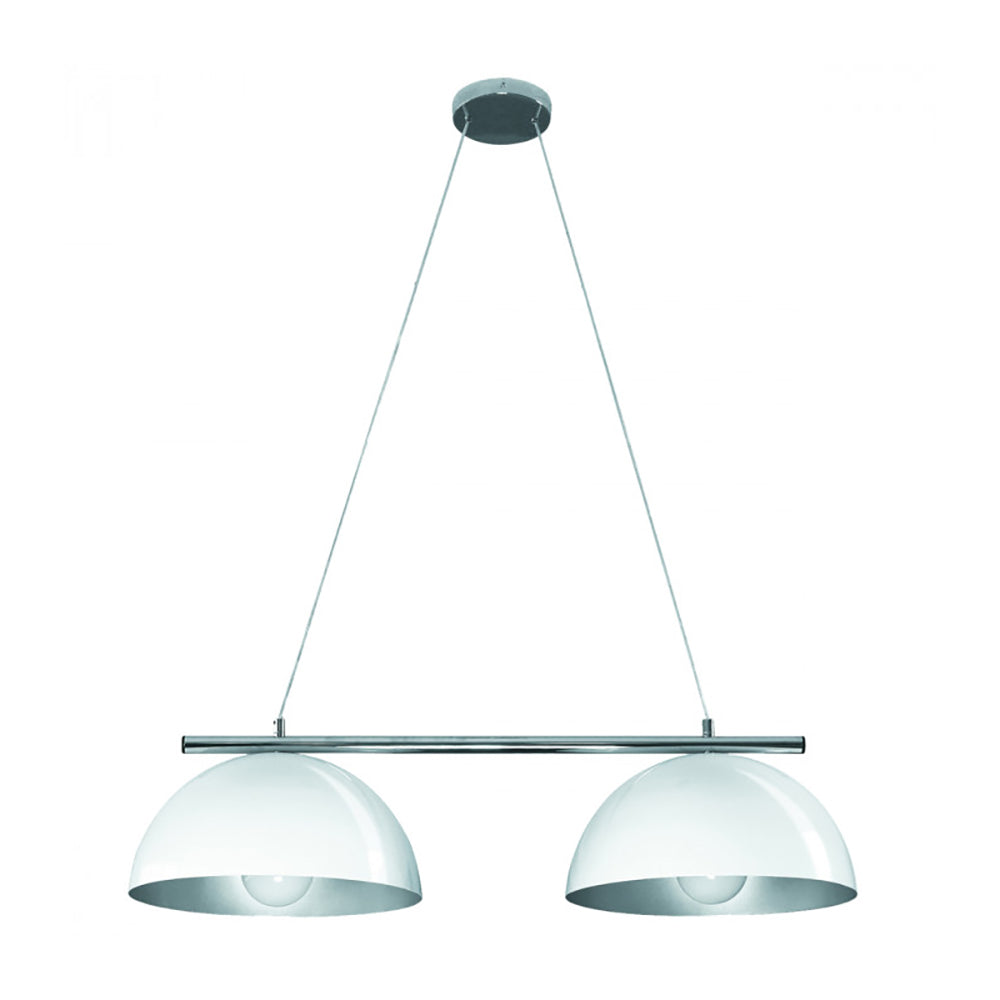 Buy Pendant Lights Australia Retro Pendant 2 Lights White / Silver - MS2400-WHSI