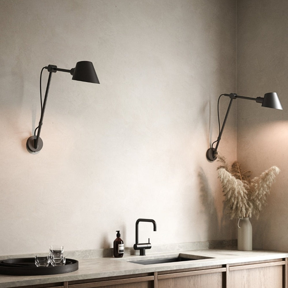 Buy Swing Arm Wall Lights Australia Stay Swing Arm Wall Light Black Aluminium - 2020455003