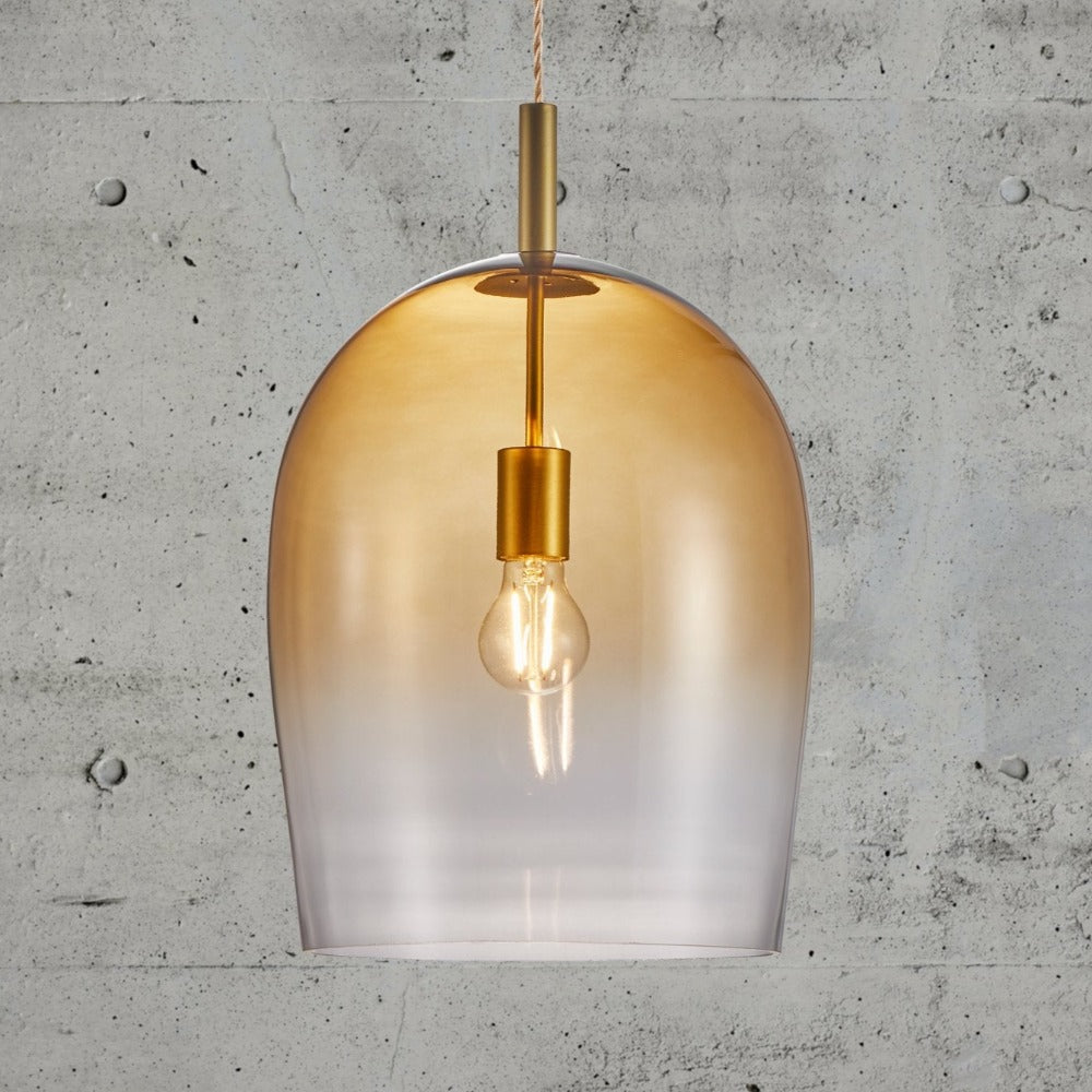 Buy Pendant Lights Australia Uma Pendant Light W290mm Amber Glass - 2112733027