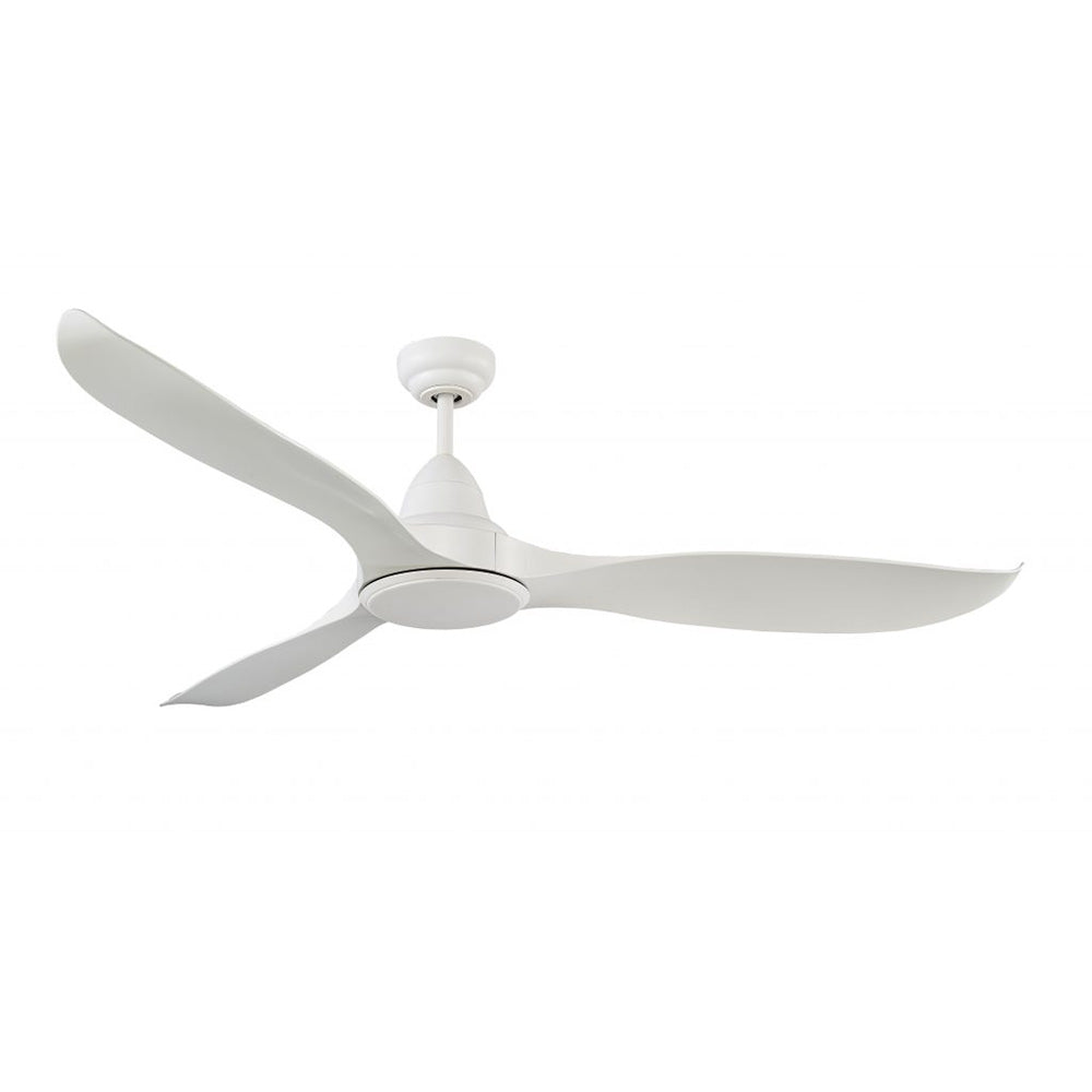 Buy DC Ceiling Fans With Light Australia Wave 60" 3 ABS Blade DC Remote Control Ceiling Fan with 18W Tricolour LED Light White Satin - MWF1633WSR