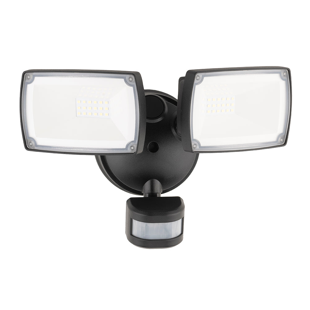 Buy Flood Lights Australia Onyx LED Flood 2 Lights With Sensor Black Aluminum 5700K - MXD6922BLK-SEN