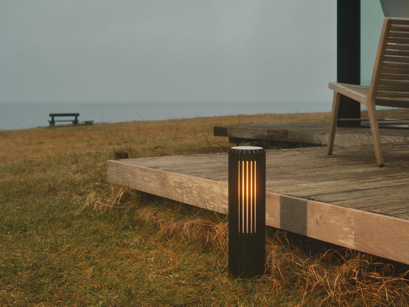 Aludra Small Aluminium Garden Bollard Light Seaside Black - 2118028203