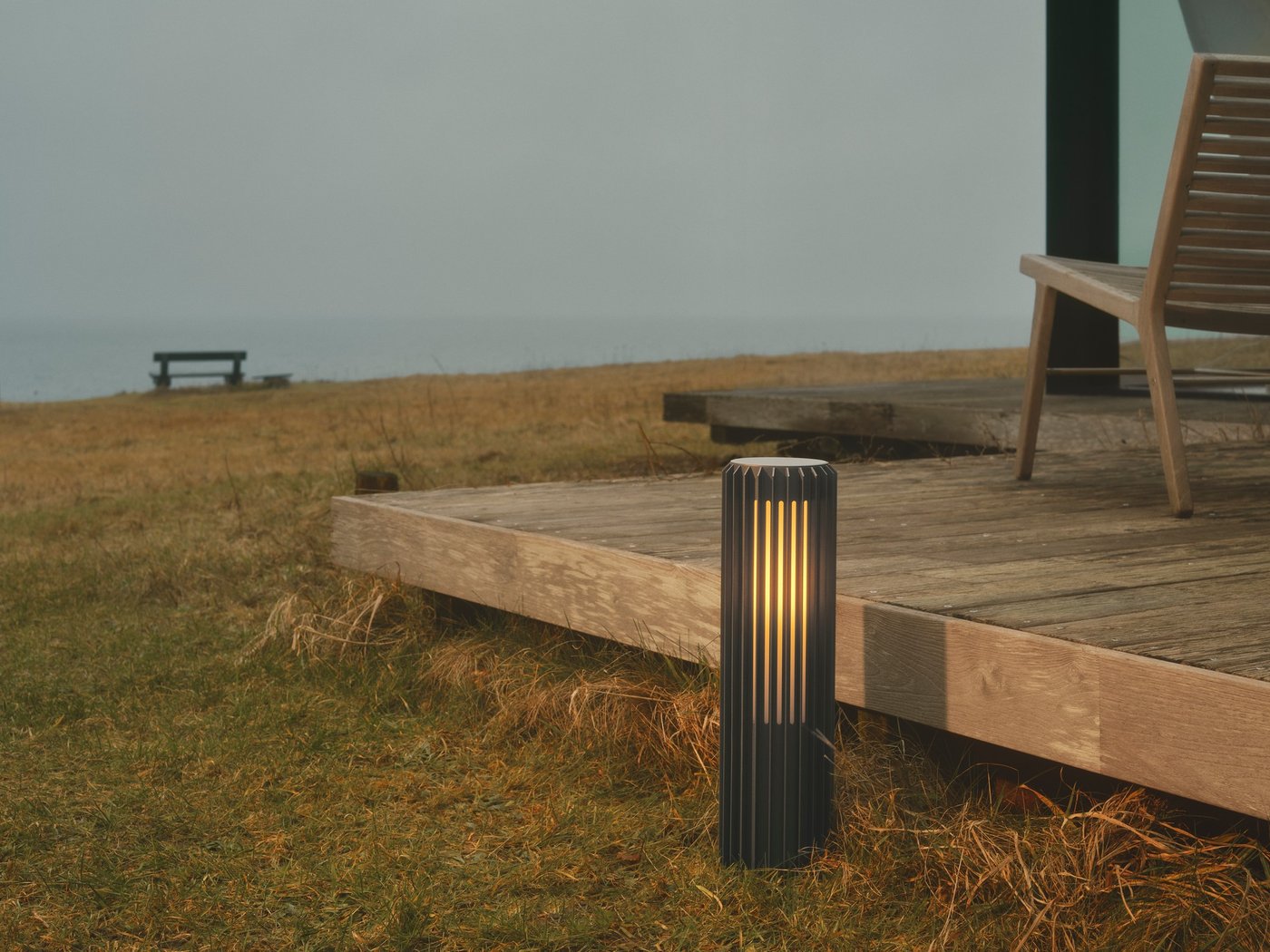 Aludra Small Aluminium Garden Bollard Light Seaside Anthracite - 2118028250