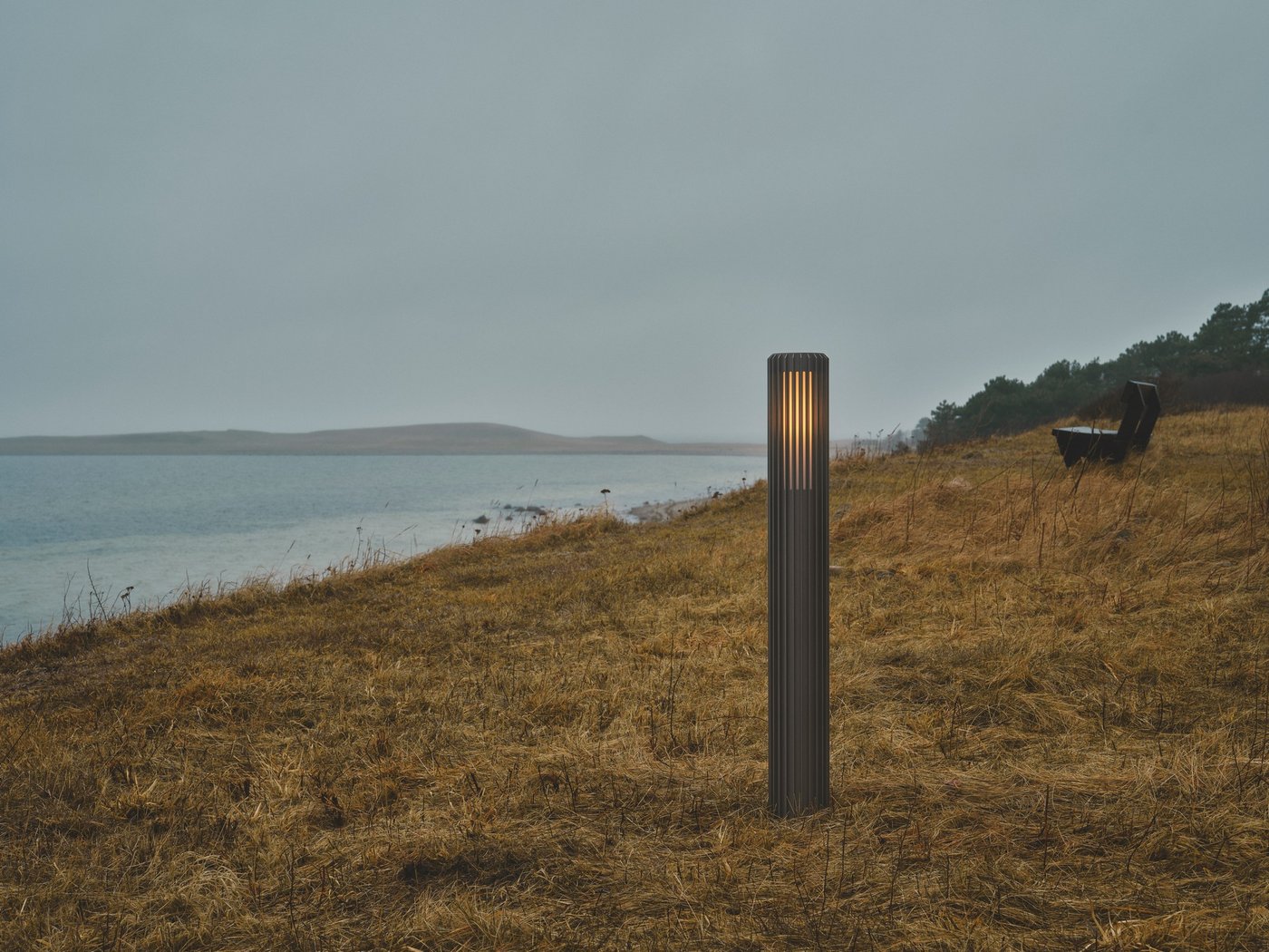 Aludra Large Aluminium Garden Bollard Light Seaside Anthracite - 2118038250