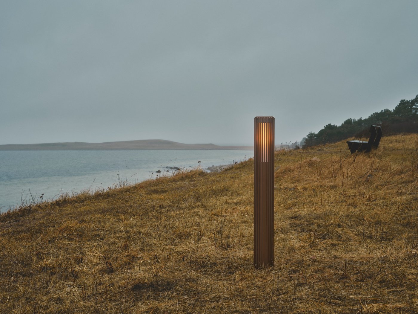 Aludra Large Aluminium Garden Bollard Light Seaside Metallic Brown - 2118038261