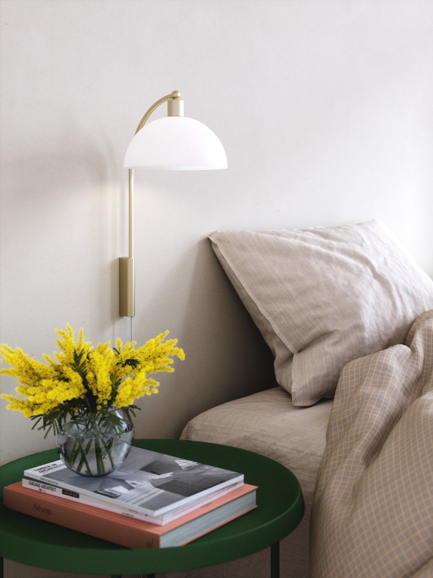 Ellen Wall Light Brass & White - 2213701035