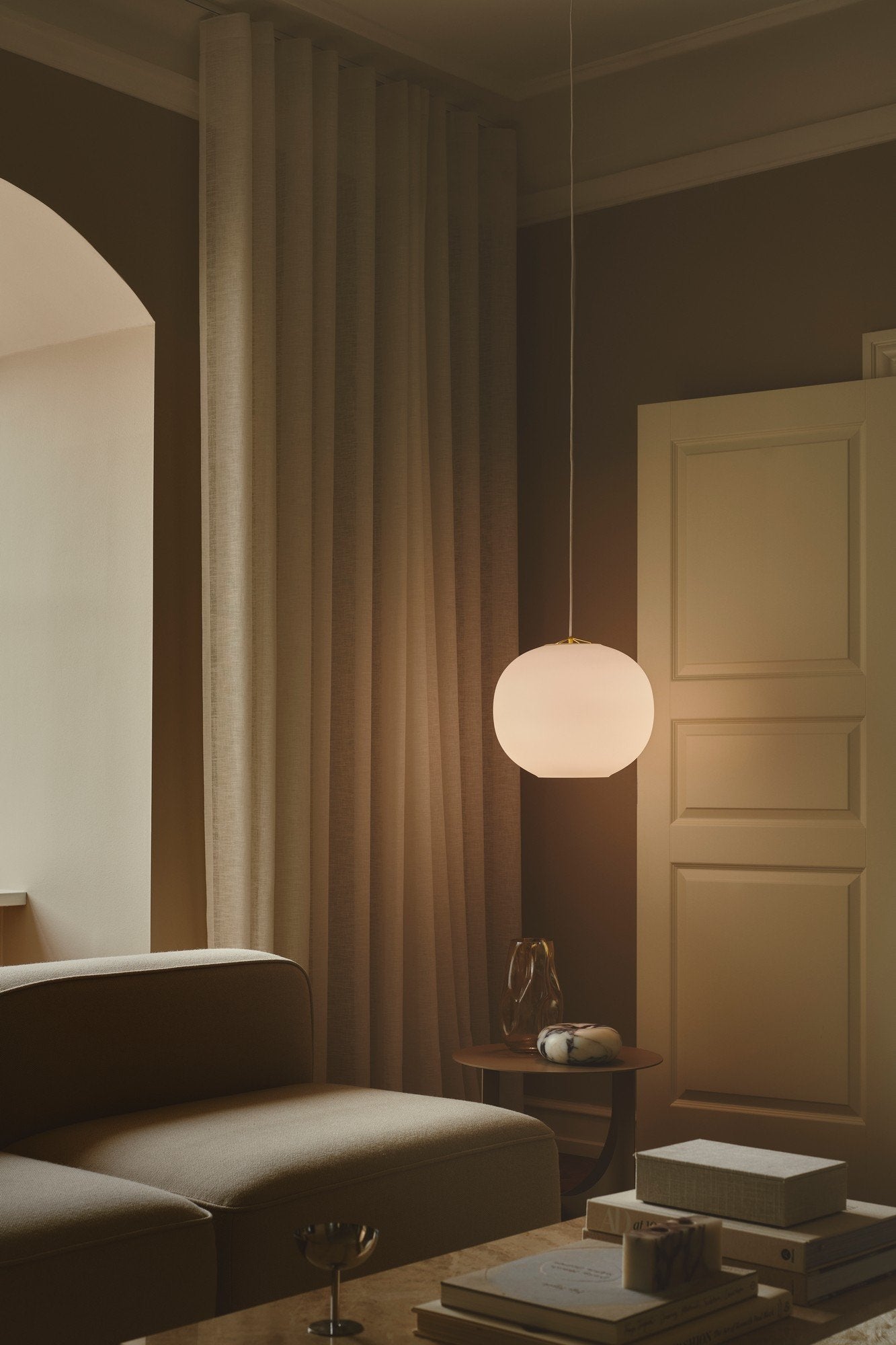 Navone Large Pendant Light White Glass 400mm - 2420103001
