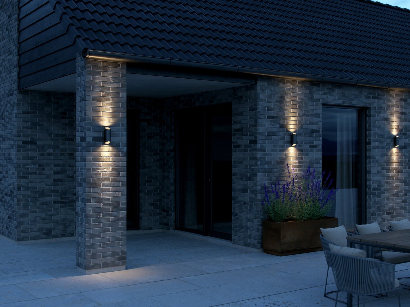 Nico Up & Down Round Wall Light Black - 2218231003