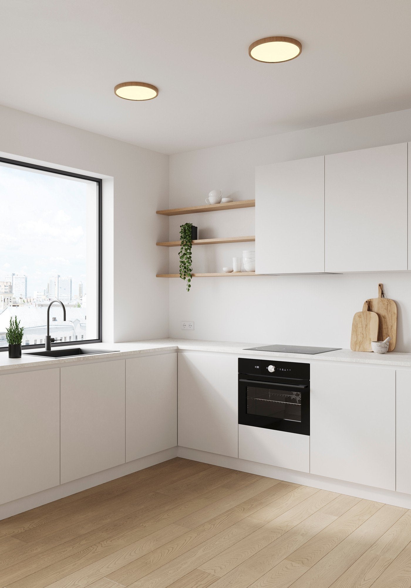 Oja Flush Mount Light 18W 2700K Wood Foil - 47276004