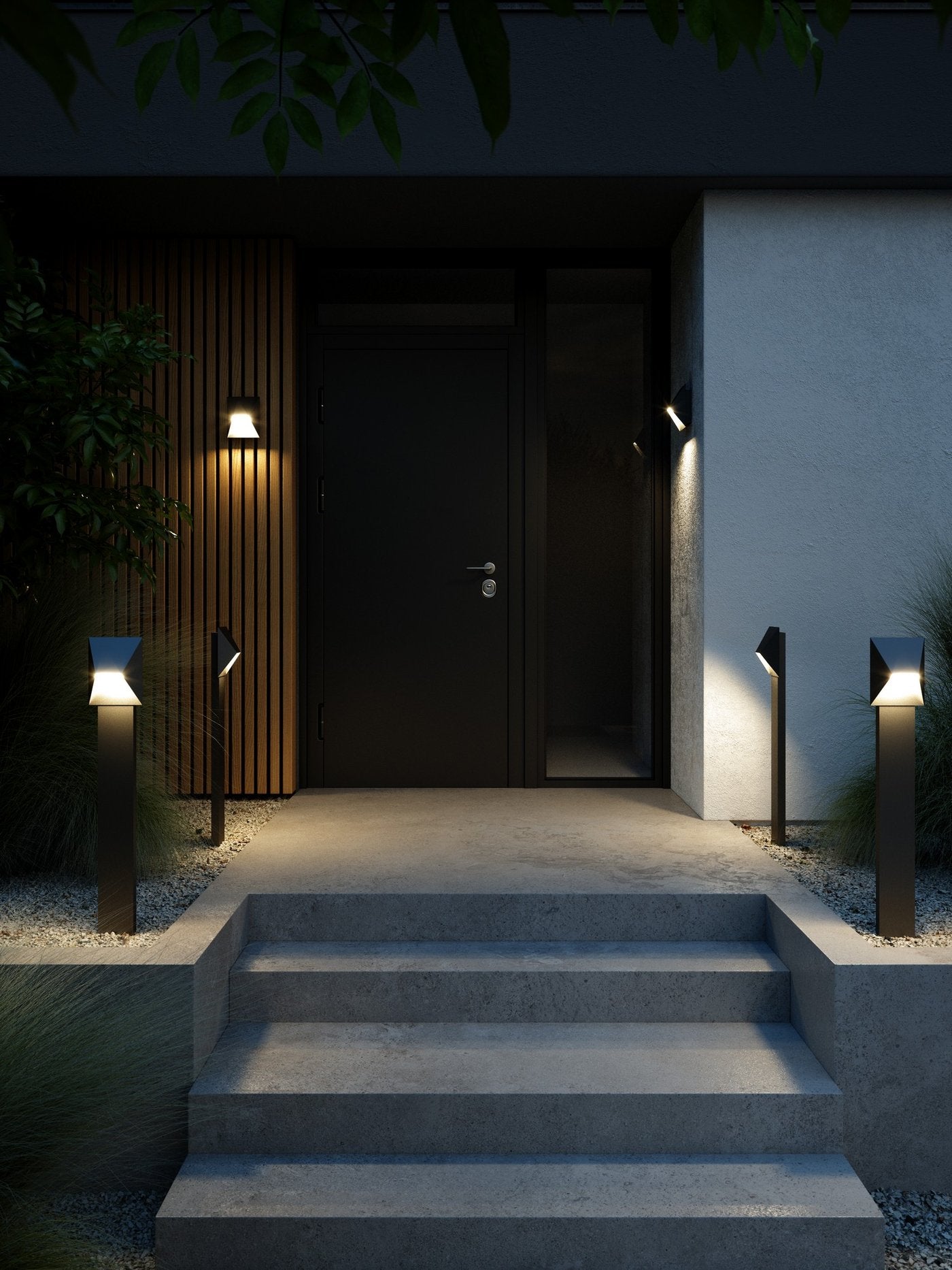 Pontio Aluminium Small Wall Light Black - 2218171003