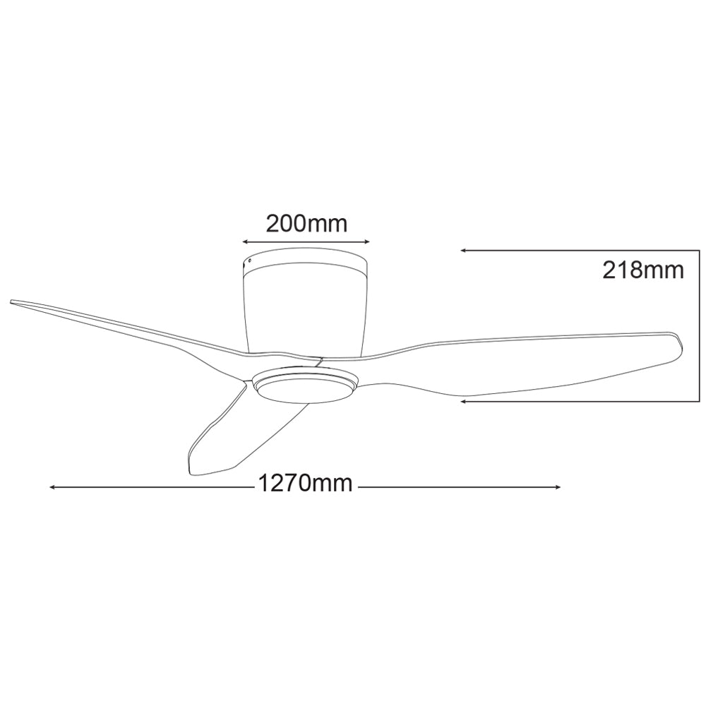 Buy AC Ceiling Fans Australia Flush Close to Ceiling 3 Blade 50" Hugger Ceiling Fan Only White Satin - MFF133WS