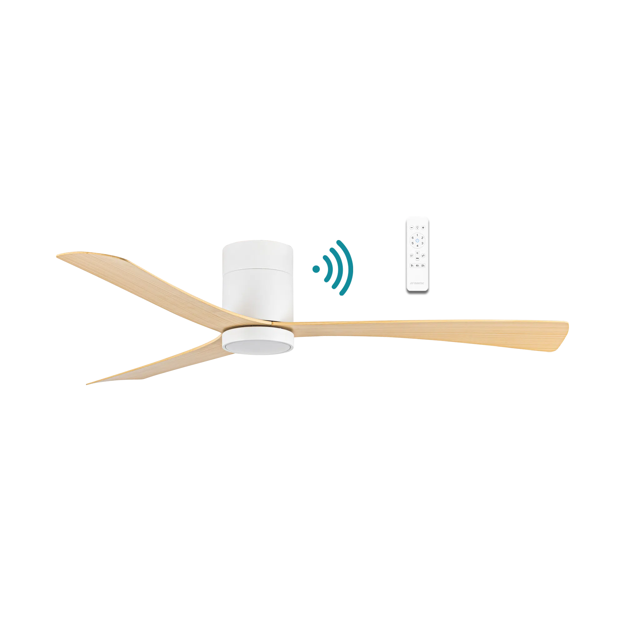 Metro DC Ceiling Fan With LED Light 52" 3 Blade White & Oak With WIFI Remote - MDCM1333WO