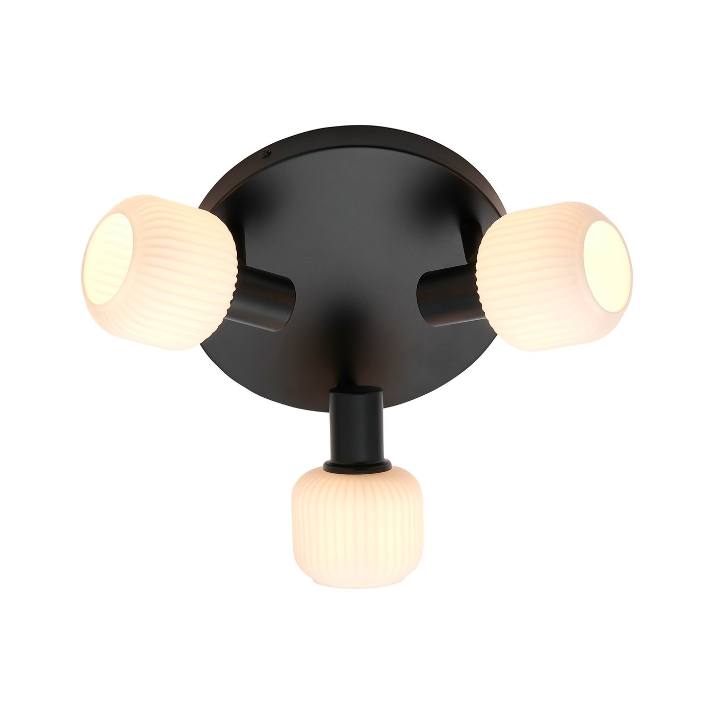 Milford Mini 3-Rondel Semi Flush Mount Light Black - 2412606003