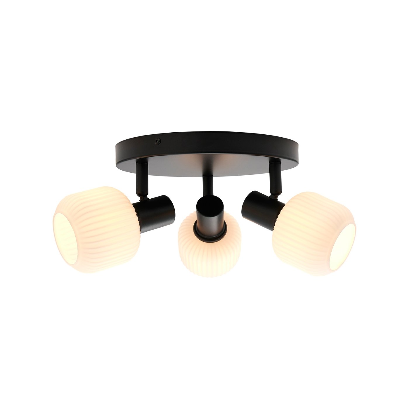 Milford Mini 3-Rondel Semi Flush Mount Light Black - 2412606003