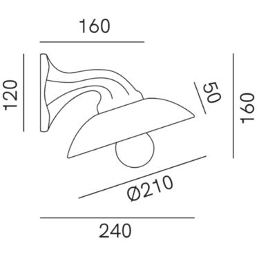 Mini 240mm Wall Light Antique Brass - IL.064.05.OC