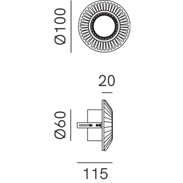 Mini GU5.3 Flush Mount Light Antique Brass - IL.208.07.OO