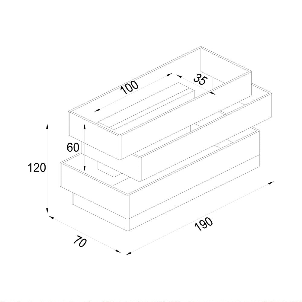 Nagoya Up & Down Wall Light White Aluminium 3CCT - NAGOYA