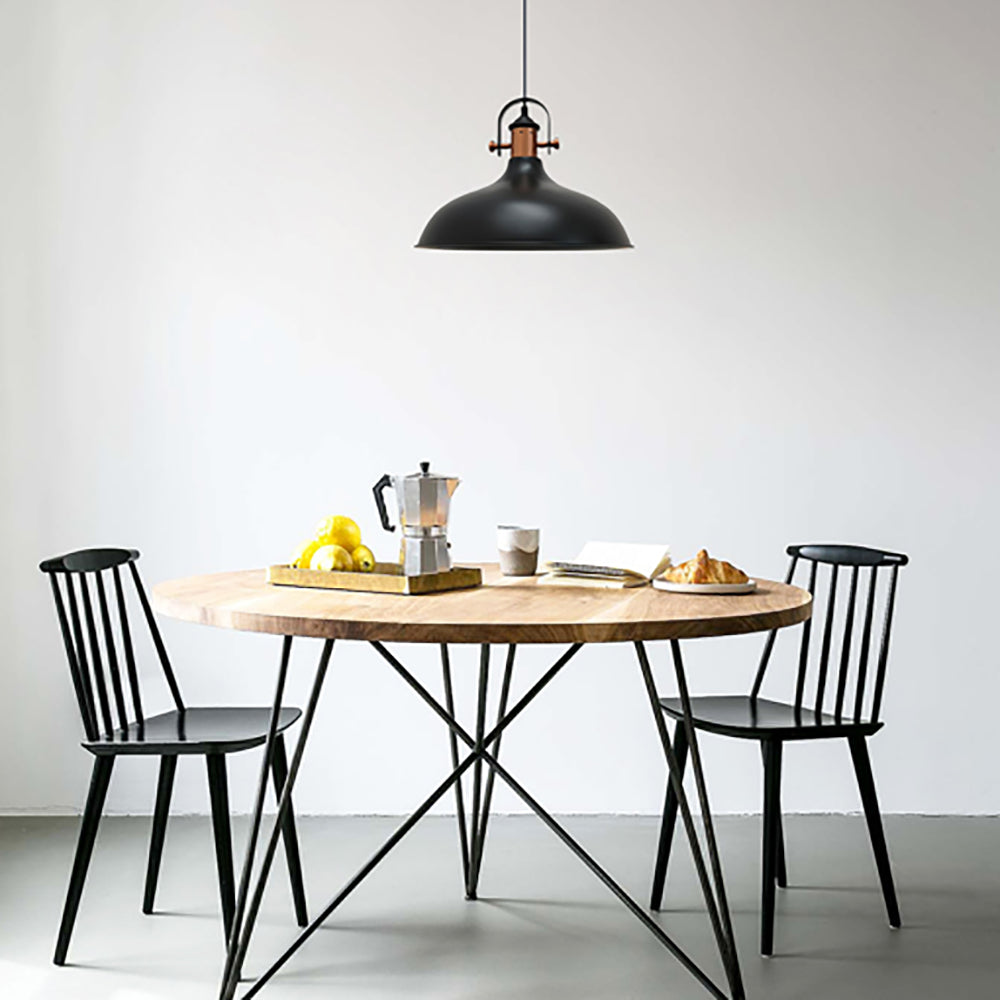 Buy Pendant Lights Australia NARVIK Black Dome With Copper Highlight 1 Light Pendant - NARVIK2