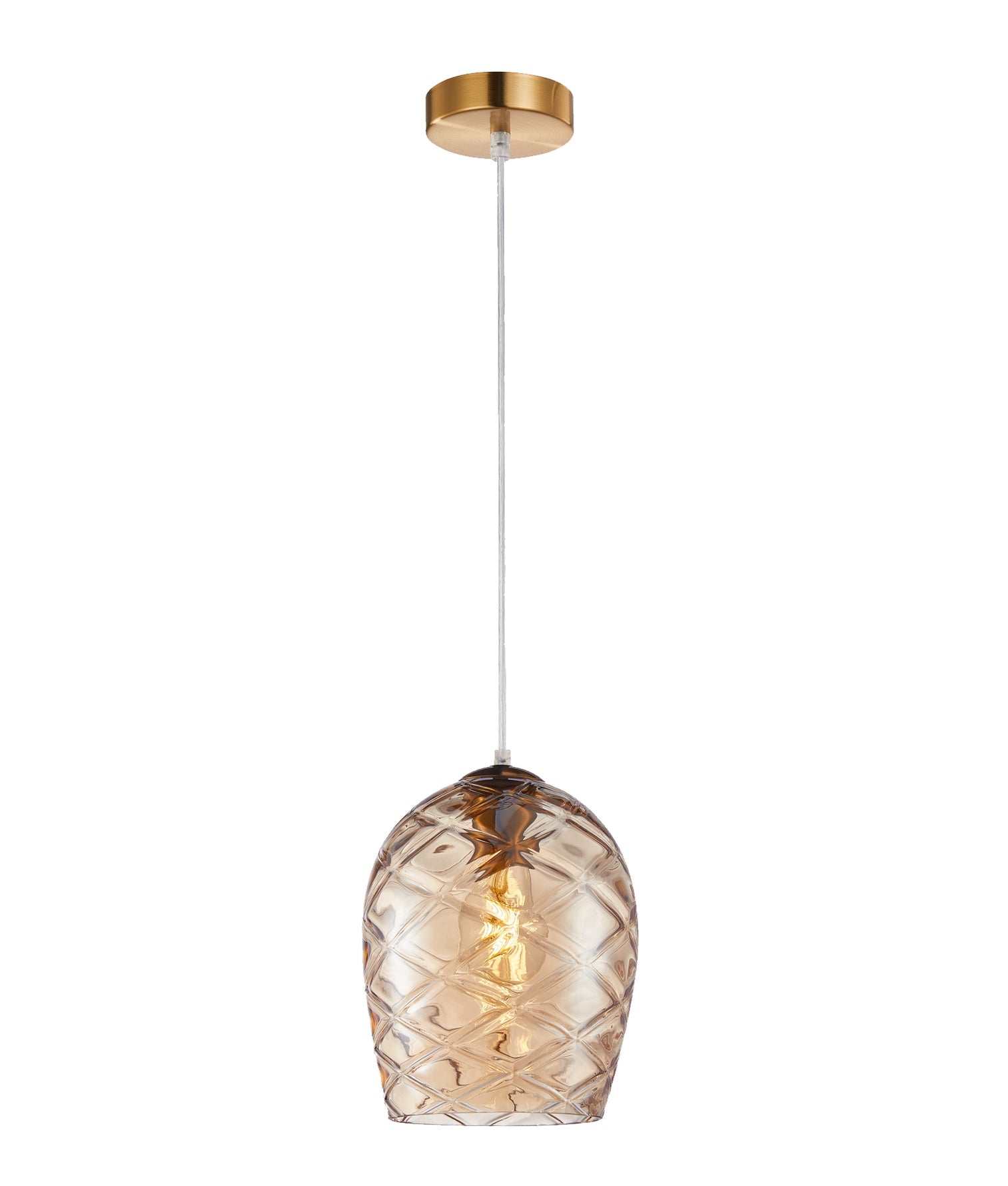 Neta Wine Glass Shade Segmented Pendant Amber - NETA2