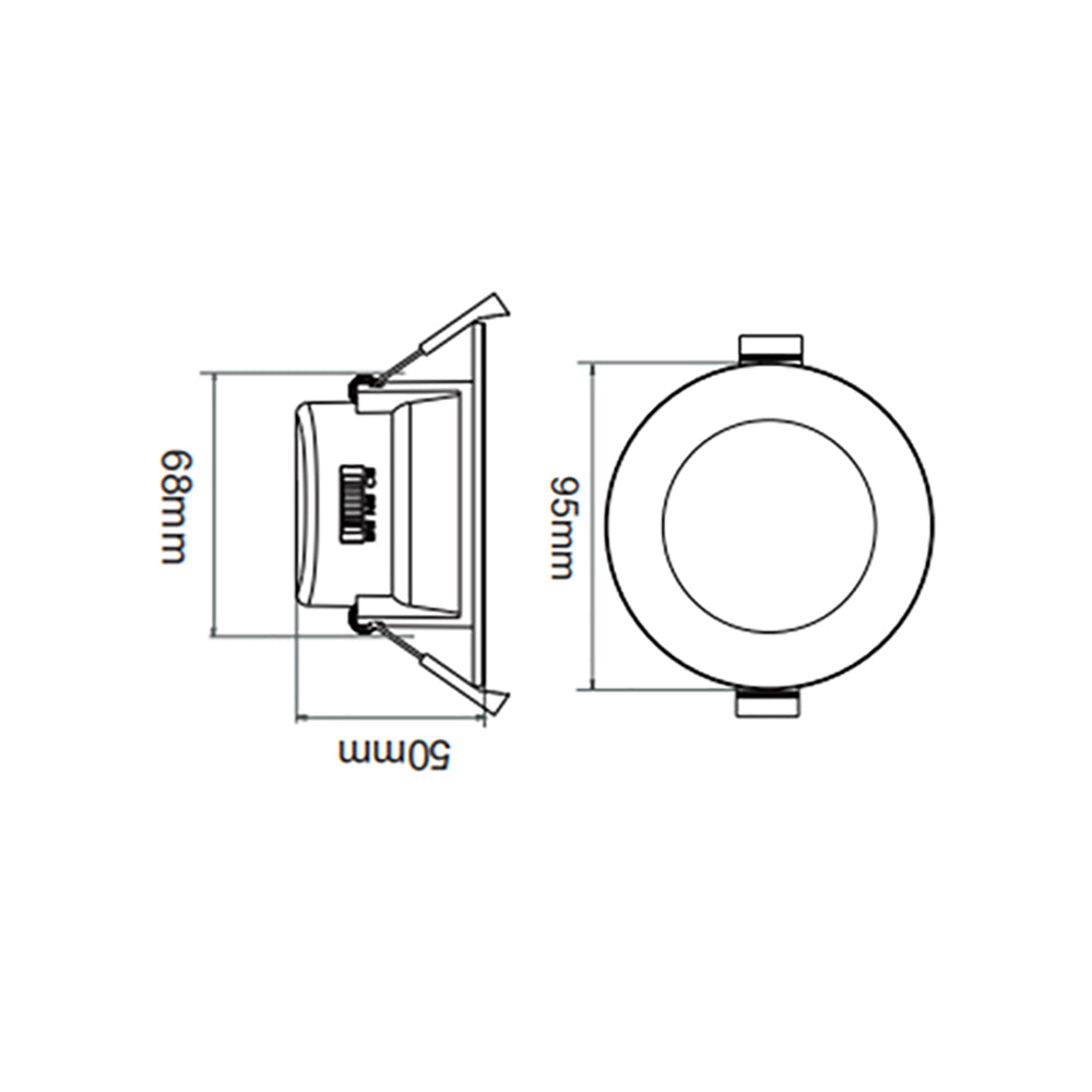Buy Recessed Downlights Australia NOVADLUX02 LED Dimmable Tri-CCT Recessed Downlight 10W With Changeable Clip Faceplate - NOVADLUX02