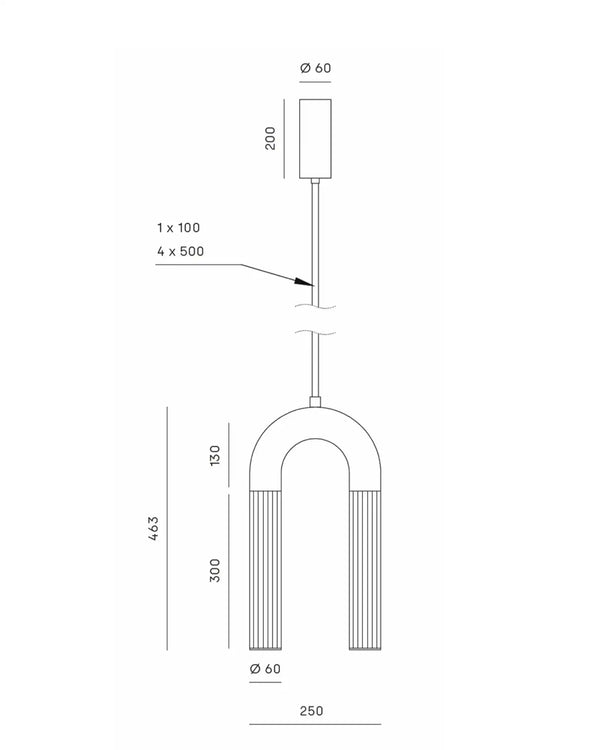 Iman LED Pendant Light 11W 2700K Matte Black - ARO.C1322/L/NEG