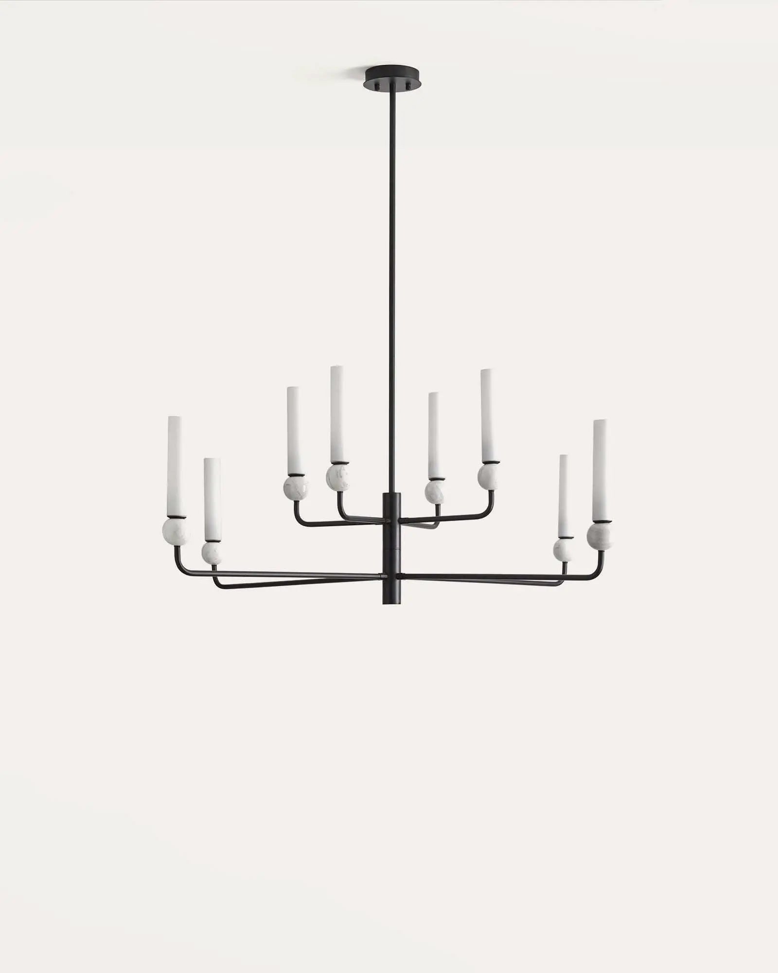 Delie 8 Light Pendant Light 5W 3000k Black & White Marble - ARO.C1224/8/NEG