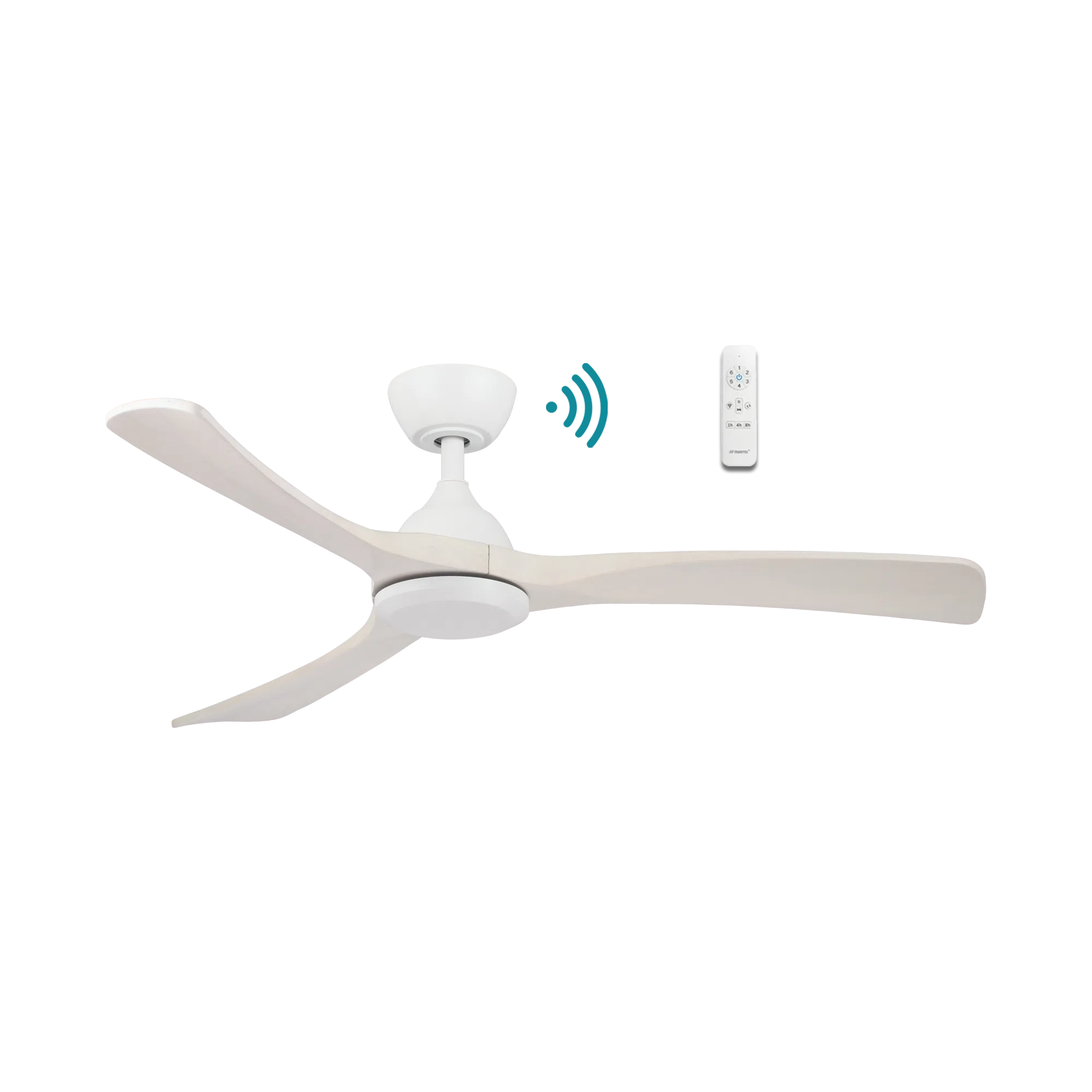 Norfolk DC Ceiling Fan 56" 3 Blade Matt White & White Wash With WIFI Remote - MNDC143WW