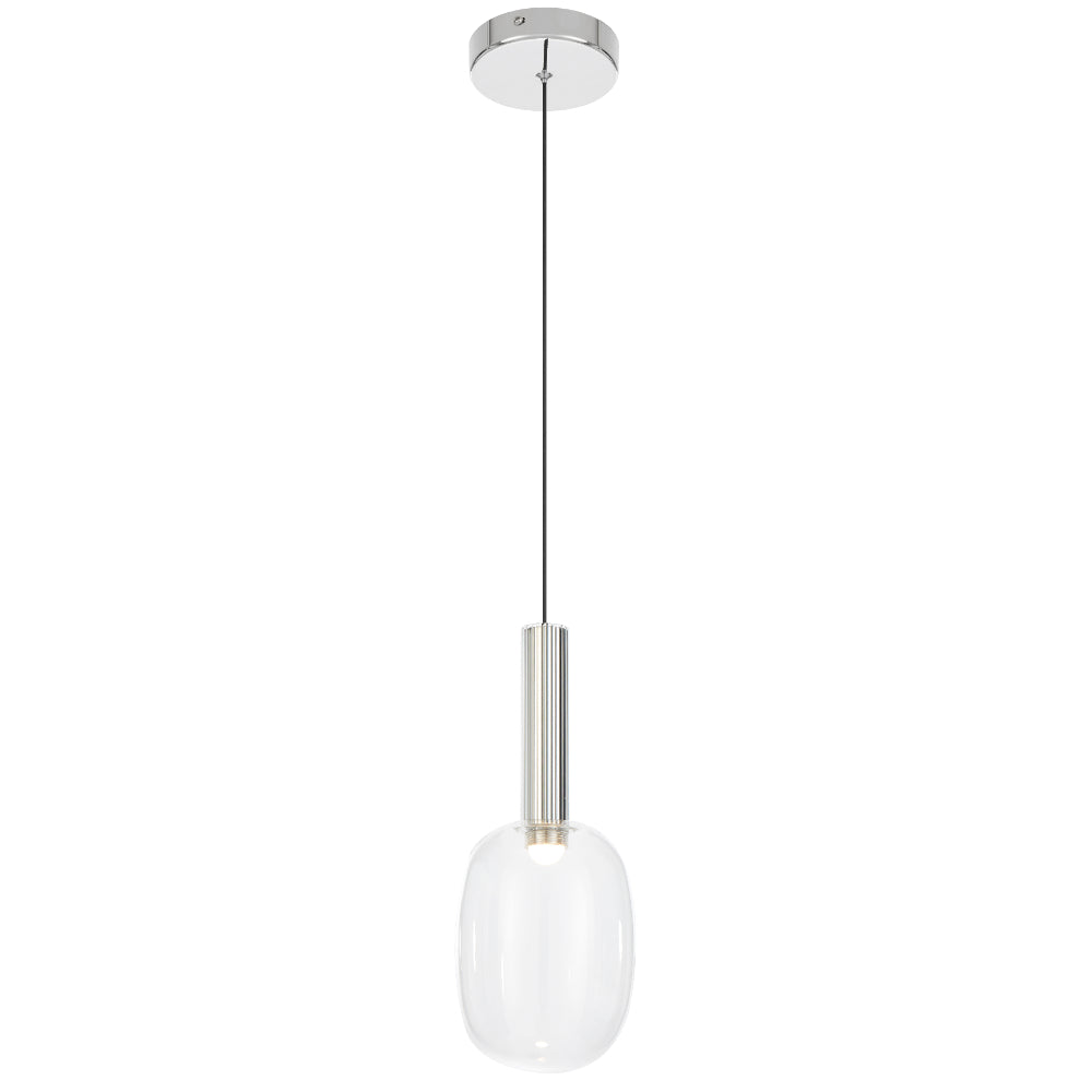 Obris LED Pendant Light 3W 3000K Chrome & Clear - OBRIS PE1-CHCL