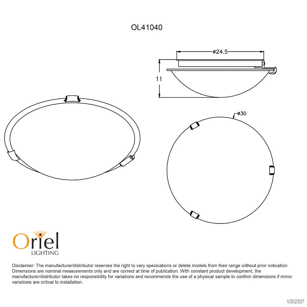 Buy Oyster Lights Australia Remo Oyster Light W300mm White / White Clips - OL41040WH