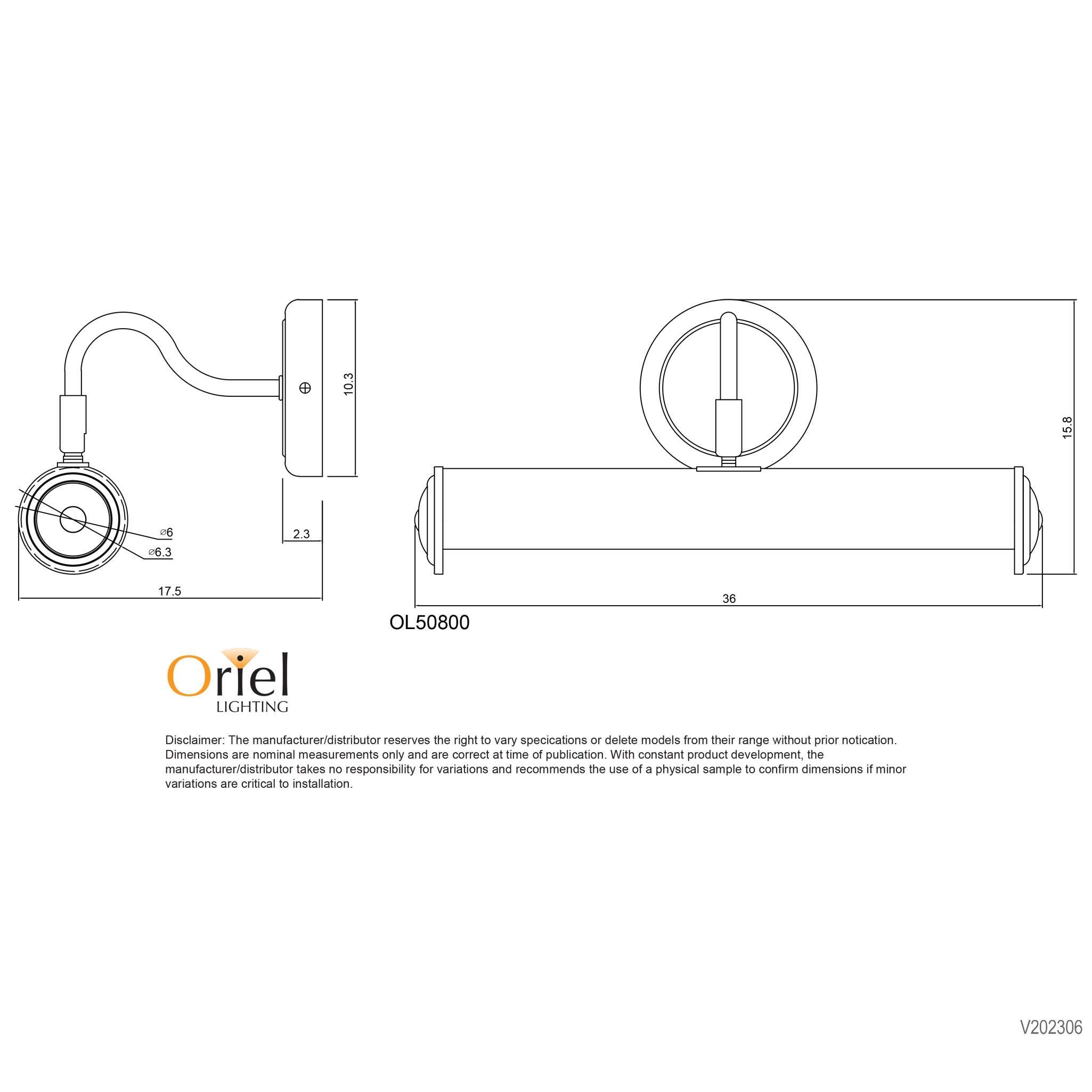Buy Picture Lights Australia Picture Light Chrome Finish 350mm - OL50800CH