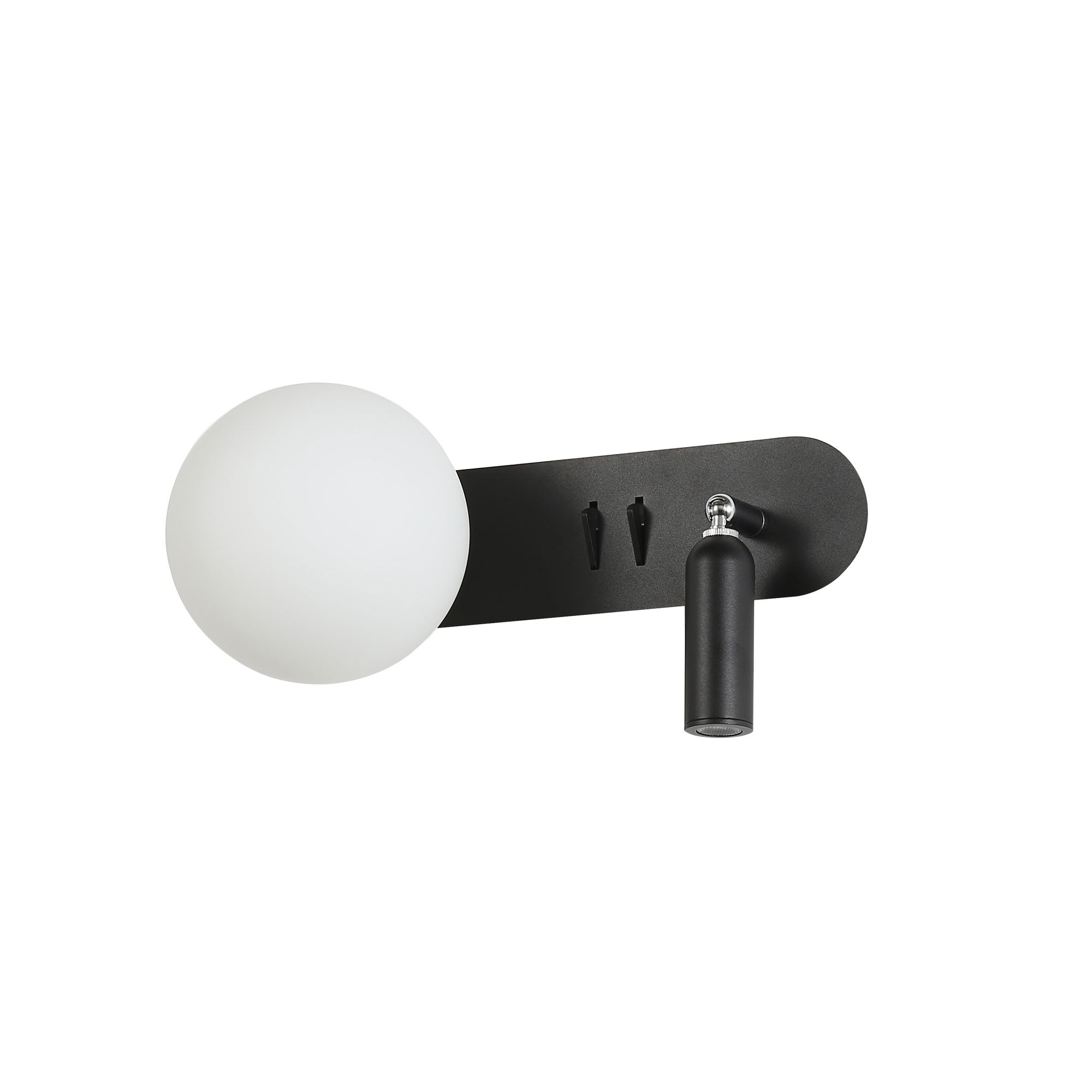 Harlow LED Wall Light 4W 4000K Black & Opal Matte - OL52215BK