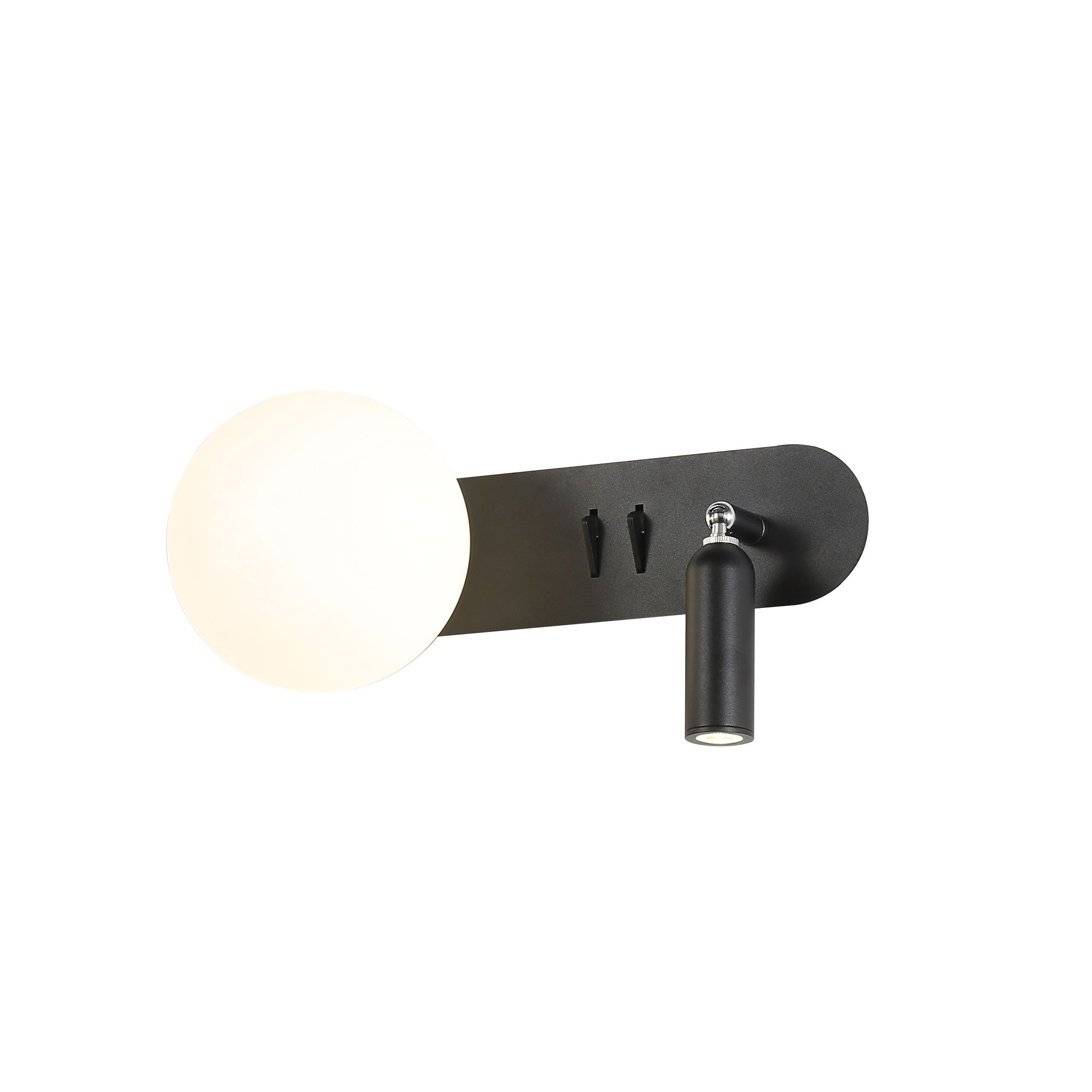Harlow LED Wall Light 4W 4000K Black & Opal Matte - OL52215BK