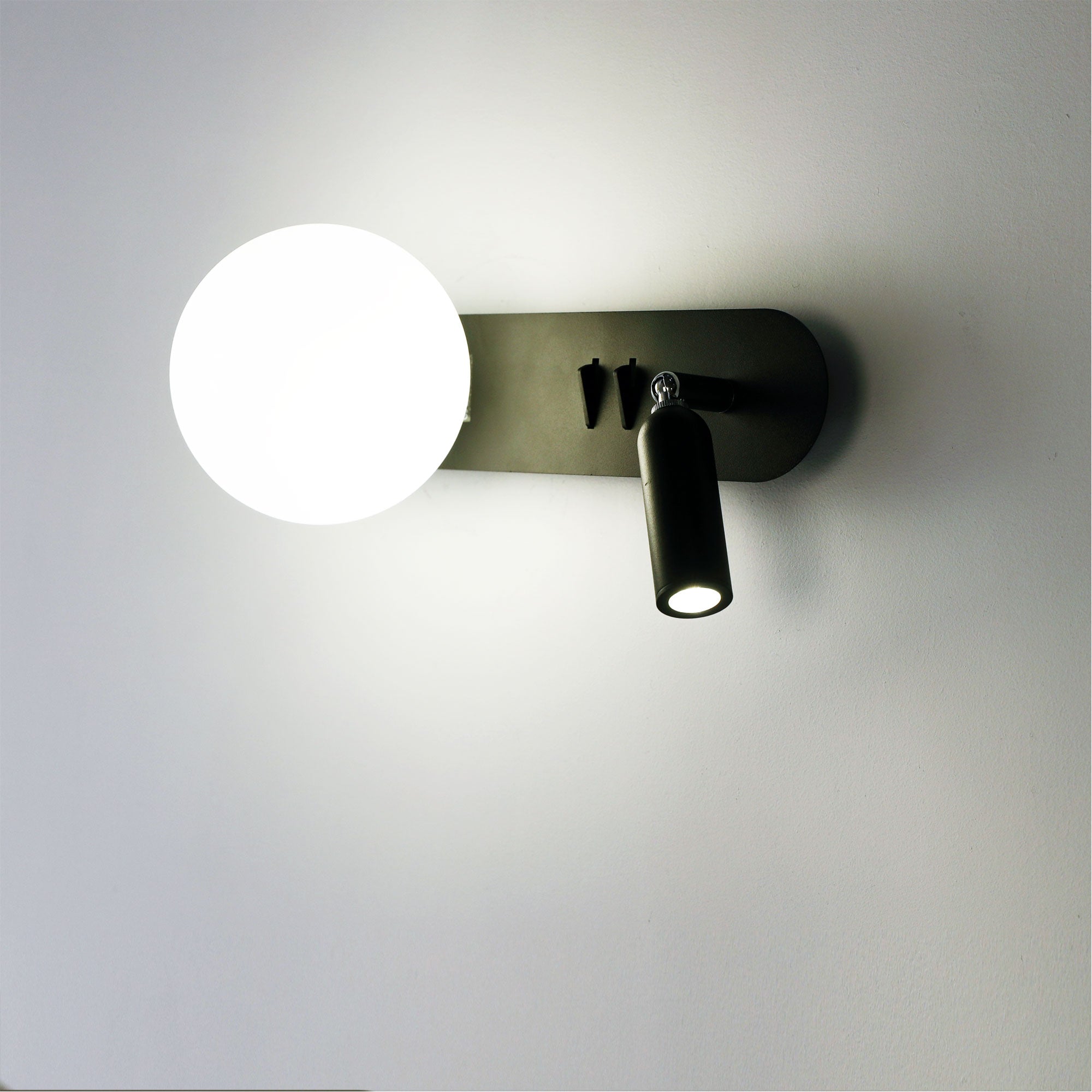 Harlow LED Wall Light 4W 4000K Black & Opal Matte - OL52215BK